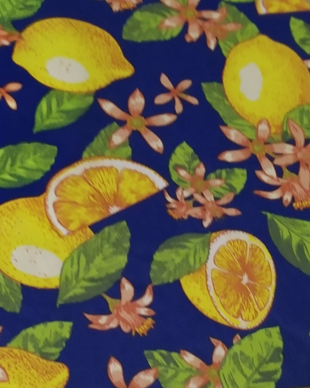 Jogo Americano Redondo 4 Lugares Coleção Frutas Limão Siciliano - Kit Completo