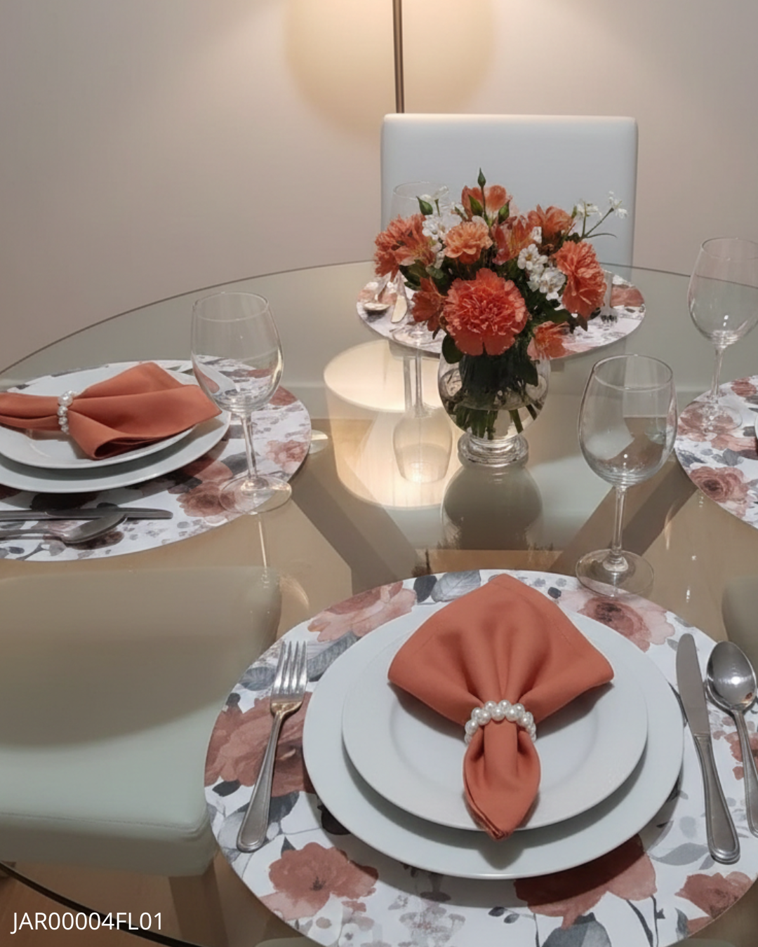 Mesa Posta 04 Lugares  Coleção Floral Marsala