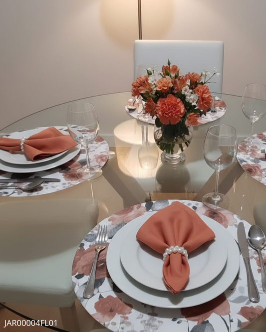 Mesa Posta 04 Lugares  Coleção Floral Marsala